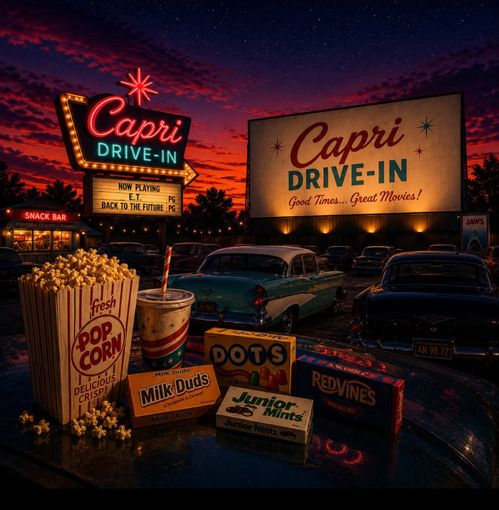Capri Drive-In Under the Stars – Retro Movie Night Wall Art